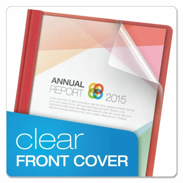 Oxford Clear Front Report Cover 3 Fasteners Letter Assorted Colors 25/Box 55813 - Image 3
