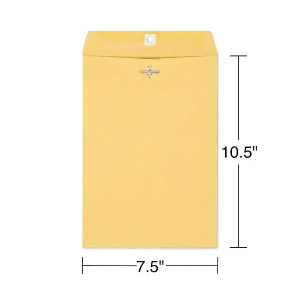 Brown Kraft Clasp 7 1/2" x 10 1/2" Envelopes 100/Box - Image 2