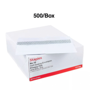 Staples Self-Sealing Security-Tint #10 Envelopes 4-1/8" x 9-1/2" Wht 500/BX